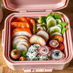 Caja Gourmet Japonesa en Lonchera Rosa Premium