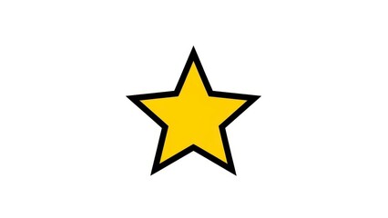 Obraz premium A Simple Yellow Star Icon on a White Background.