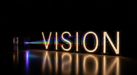 VISION Ash Wood Sculpture with Fiber-Optic Core & Laser-Projected Spectrum on 'V' &ndash; Clarity of Purpose, Precision Studio Photography