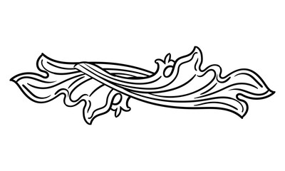 Horizontal design element leaf monogram vector illustration