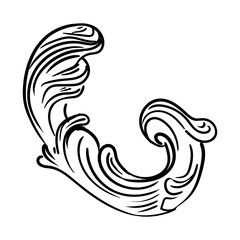 Abstract scroll art artistic design element vector illustration