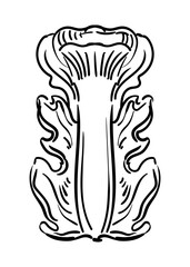 Vertical design element leaf monogram vector illustration