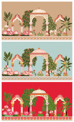 Pichwai design Indian design Pichwai inspired card design POStcard greeting card  pichwai label design pichwai pattern