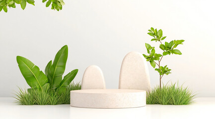 Sleek and Modern Podium with Smooth, Minimalist Design on a Pure White Background, Perfect for Product Presentation Displays