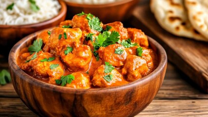 Indian Butter Chicken Delight: Savor the rich flavors of a classic butter chicken dish, a culinary journey into the heart of Indian cuisine. Aromatic and tempting, this dish.