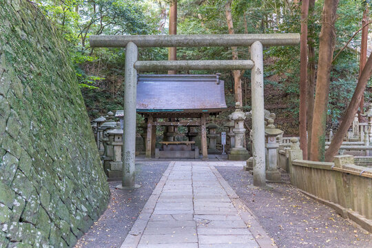 日本の香川にある、長い階段が有名な、金刀比羅宮の参道の風景
