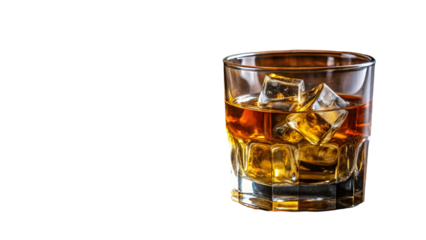 Refreshing whiskey on the rocks in a clear glass, perfect for cocktail hour and sophisticated celebrations, adding a touch of elegance to your designs