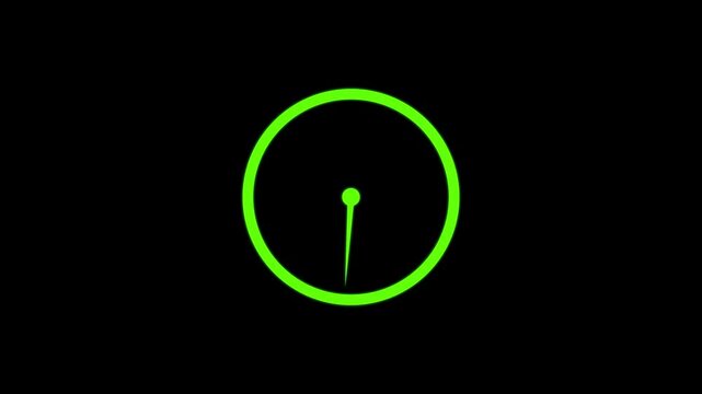 clock icon.clock face animation video on black background,abstract new fast clock icon animation .