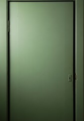 Subdued green door in a dim light creating an ambient mood space