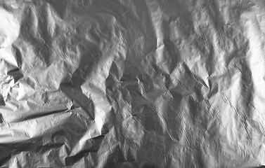 Aluminum crumpled foil background and texture	