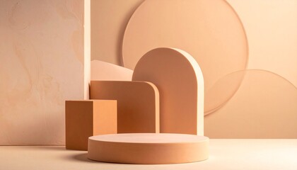 Warm abstract geometric stage