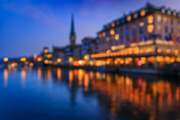 Obraz premium Cityscape of Zurich, Switzerland, view over the Limmat River in Altstadt