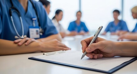 Medical Team Meeting - Collaborative Healthcare Discussion and Documentation.