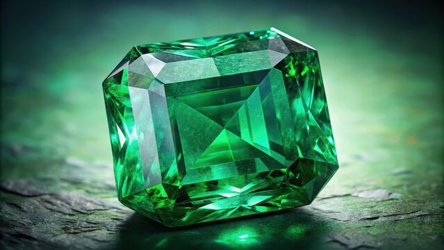 Close-up of giant emerald gemstone with vivid green color , high-end, rare,  high-end, rare, vibrant green, precious stone