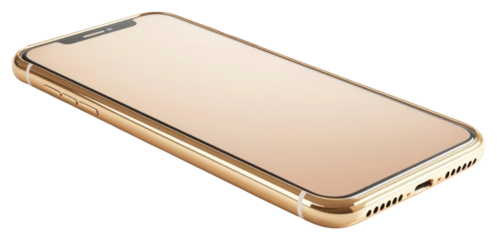 PNG Smartphone illustration gold electronics.