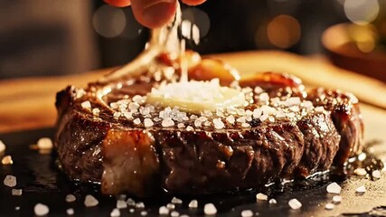 Dramatic finishing moment with precise texture