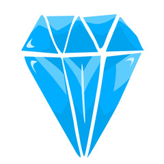 Flat illustration of a shiny jewel with a geometric shape, perfect for luxury, treasure, wealth, jewelry, gem, and decoration themes