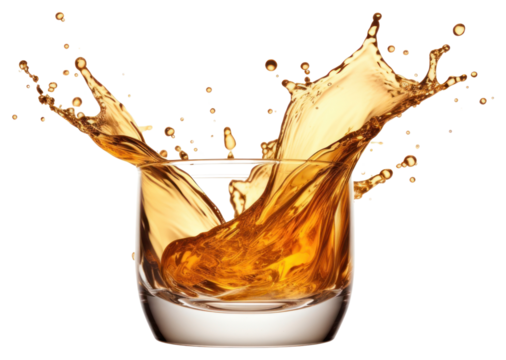 Whisky splash beverage drink glass.