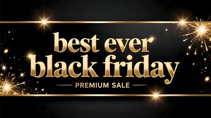 Best Ever Black Friday, Promotion Banner, Luxury Golden Style