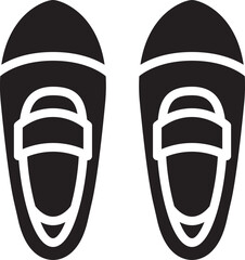 Monochrome flat illustration of Japanese uwabaki shoes. Clean and modern vector design suitable for education themes, cultural content, and uniform-related graphics.