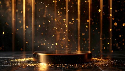 Obraz premium Glistening stage Golden platform spectacle