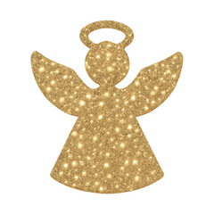 Obraz premium PNG Glittering angel silhouette design.