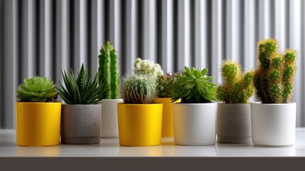 Cactus & Succulent Stock Photo: Potted Plants for Modern Decor, Cacti