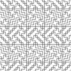 Geometrical ornament. Seamless pattern. Abstract backdrop. Figures wallpaper. Geometric background. Ethnic motif. Mosaic ornate. Digital paper. Modern textile print. Linear web design.