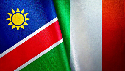 
イタリアの国旗とナミビアの国旗(Italy flag & Namibia flag.)
