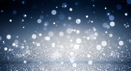 Luminous bokeh and glittering silver surface create magical atmosphere