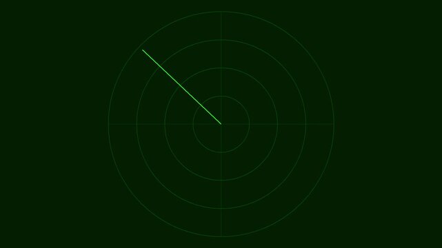 Green radar scanner detecting Santa with blinking tracking marks