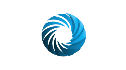 Blue vortex logo icon design vector illustration isolated on white background 