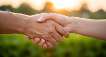 Sincere handshake signifying trust, collaboration, and unity concept