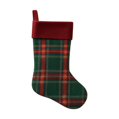 PNG Plaid Christmas stocking decoration