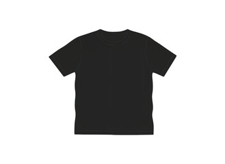 Simple Black Short Sleeve Crew Neck T Shirt Apparel Clothing Fashion Basic Casual Wear Isolated on Transparent Background High Detail Studio Shot