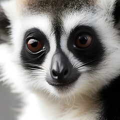 Obraz premium Close-up of a Ring-tailed Lemur Nature's captivating primate