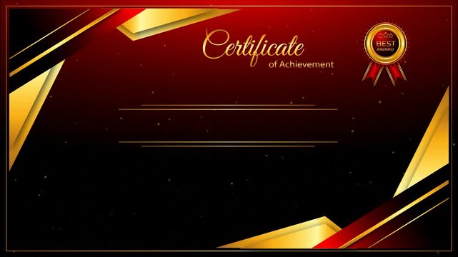 red and gold certificate of achievement background