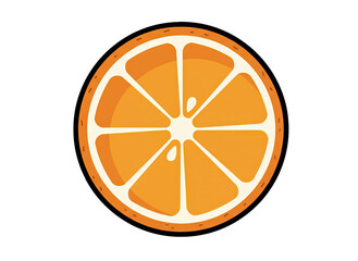 Sliced Orange Citrus Fruit Graphic With Clean Flat Lines And Transparent Background For Online Delivery