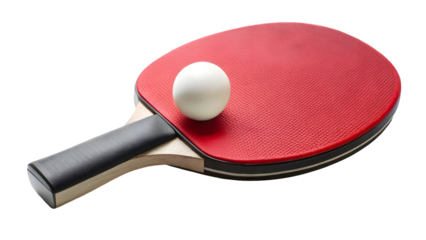 Dynamic ping pong paddle and ball ready for a thrilling match, perfect for sports enthusiasts and competitive play promotion