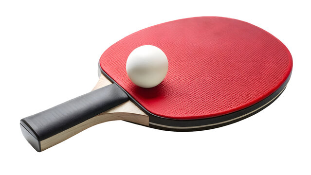 Dynamic ping pong paddle and ball ready for a thrilling match, perfect for sports enthusiasts and competitive play promotion