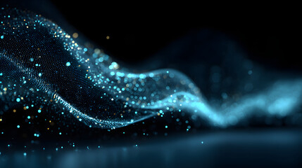 Abstract digital wave of particles. Futuristic point wave. Technology background vector. Vector illustration