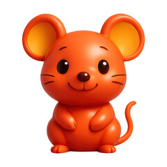 PNG Cute orange cartoon mouse illustration.