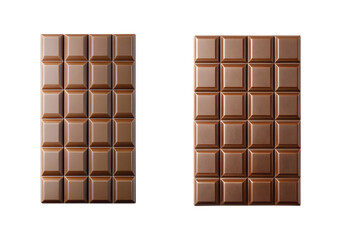 Chocolate Bar Piece: A single ultra-thin rectangular chocolate bar piece, smooth surface with minimal geometric lines, sharp PNG.
