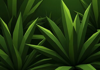 Geometric Greenery: A Low Poly Rendition of Lush Foliage in Shades of Viridian