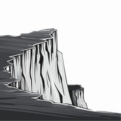 Dramatic Cliff Illustration Emphasizing Depth and Isolation for Creative Projects
