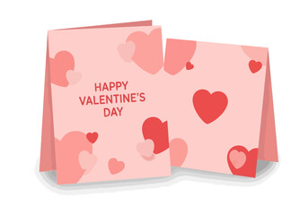 Elegant "Happy Valentine's Day" Greeting Card Mockup with Pink Hues and Hearts 