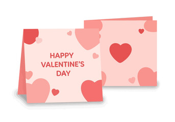 "Happy Valentine's Day" Greeting Card Design with Soft Heart Pattern Background