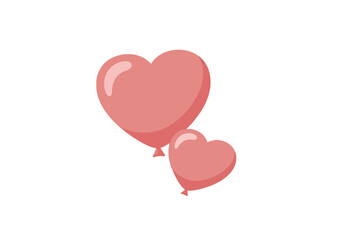Two Pink Heart Balloons for Valentine's Day Greeting Design Background