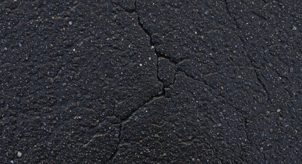 Obraz premium Cracked Asphalt Surface - A Close-Up View of Road Damage.