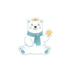 Fototapeta premium Polar Bear Wearing Christmas Sweater